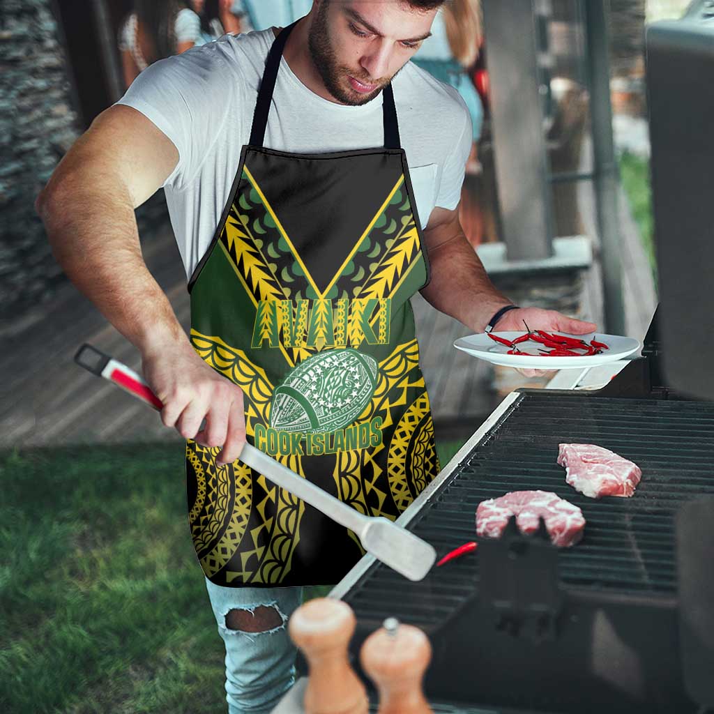 Avaiki Cook Islands Rugby Apron Kuki Airani Tatau Black - Polynesian Pride