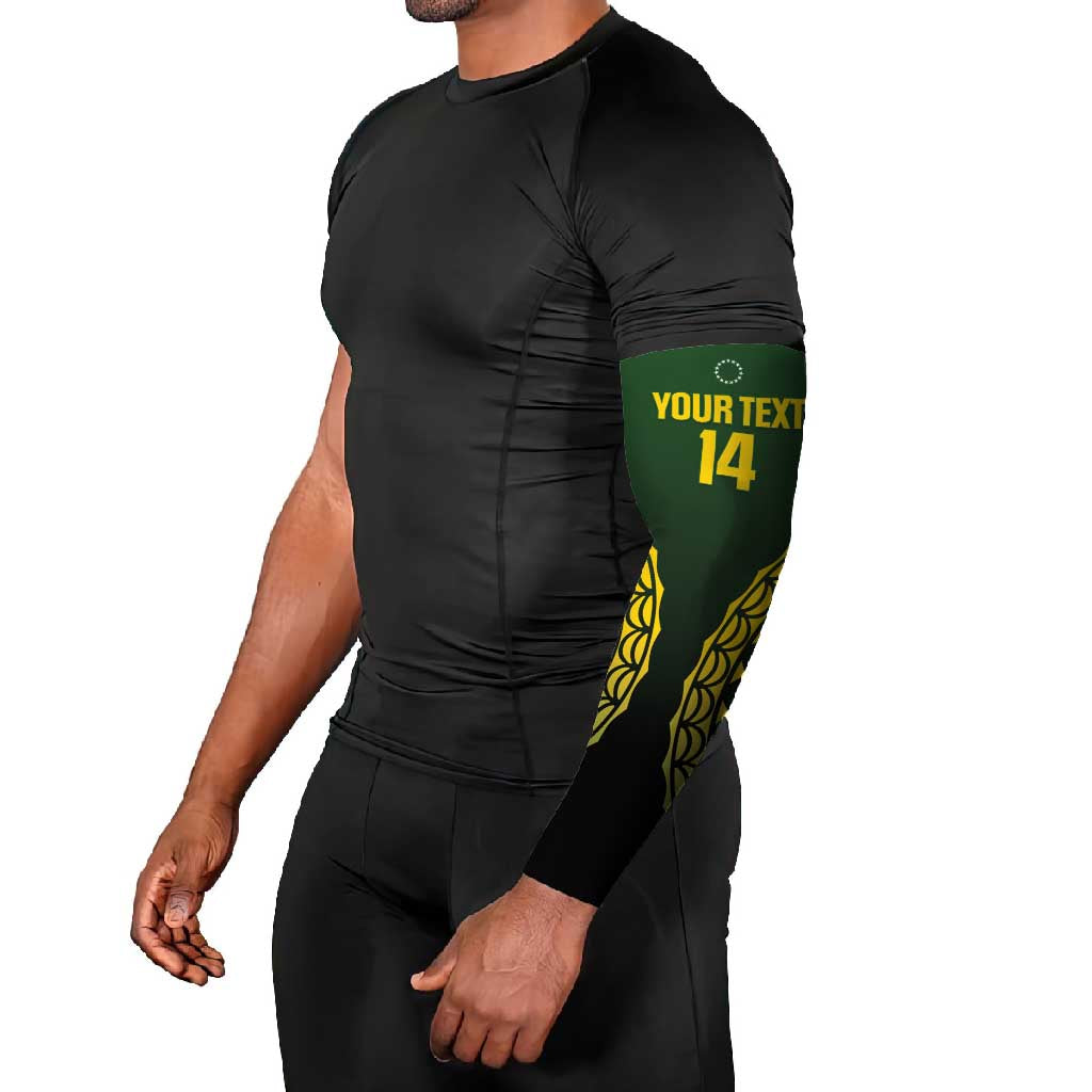 Custom Avaiki Cook Islands Rugby Arm Sleeves Kuki Airani Tatau Black - Polynesian Pride