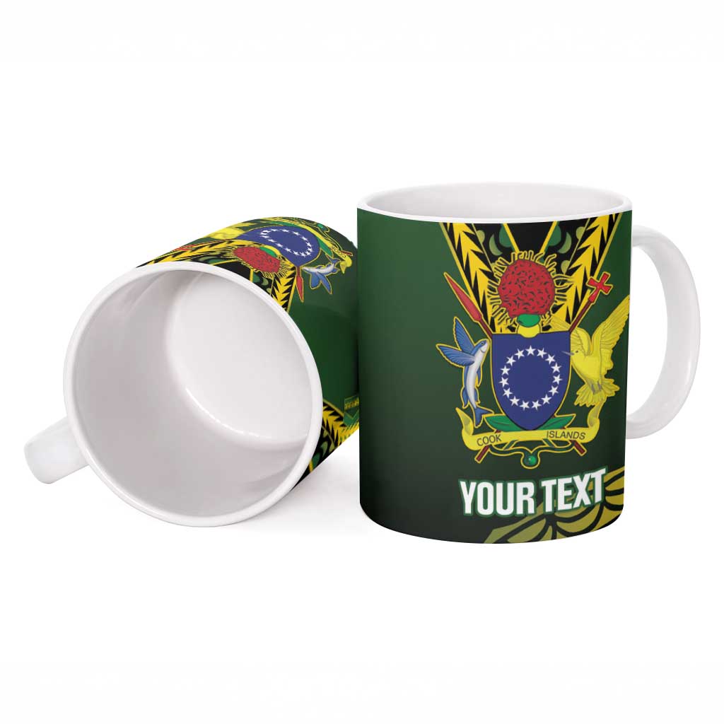 Custom Avaiki Cook Islands Rugby Ceramic Mug Kuki Airani Tatau Black - Polynesian Pride