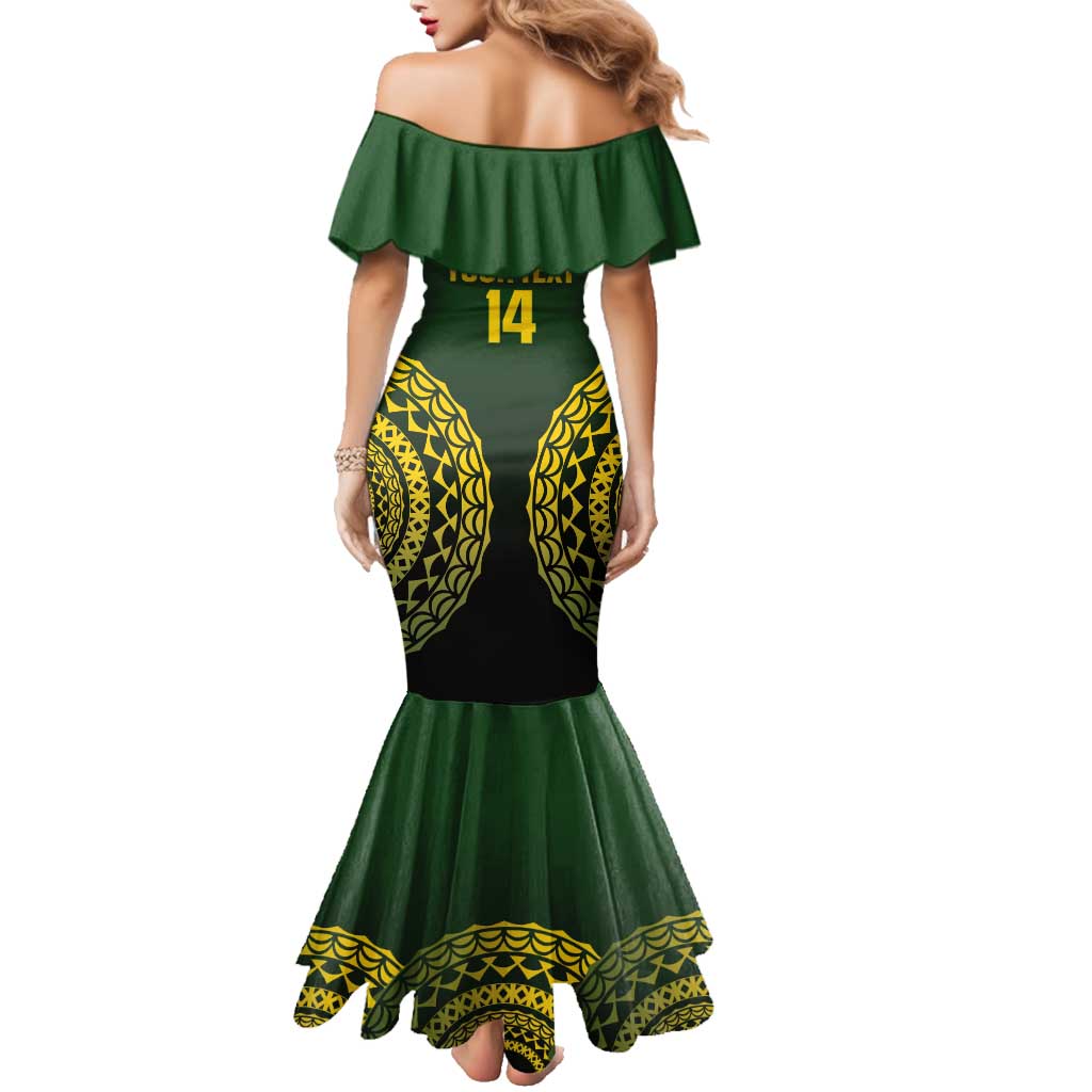 Custom Avaiki Cook Islands Rugby Family Matching Mermaid Dress and Hawaiian Shirt Kuki Airani Tatau Black LT14 - Polynesian Pride