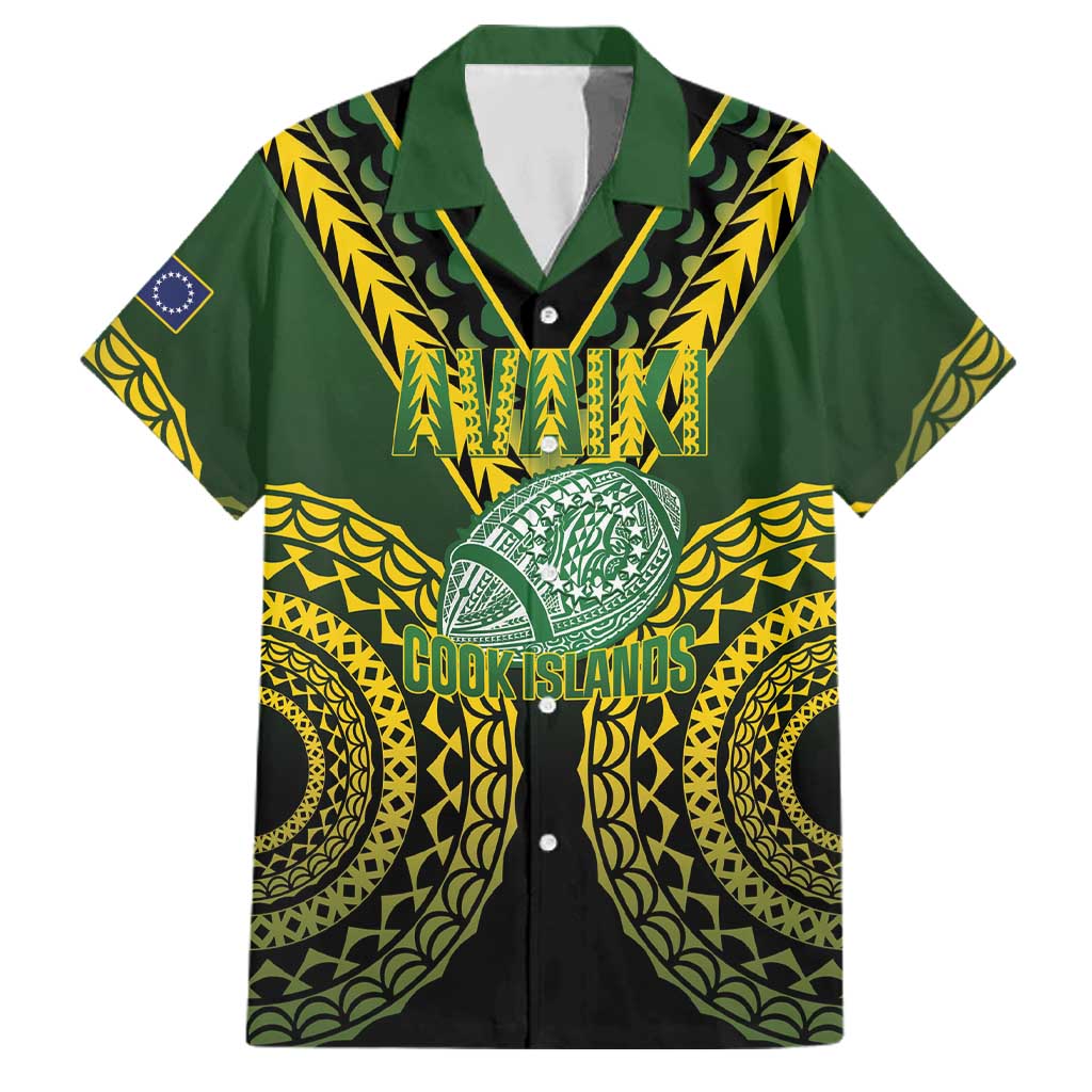 Custom Avaiki Cook Islands Rugby Family Matching Summer Maxi Dress and Hawaiian Shirt Kuki Airani Tatau Black LT14 Dad's Shirt - Short Sleeve Black - Polynesian Pride