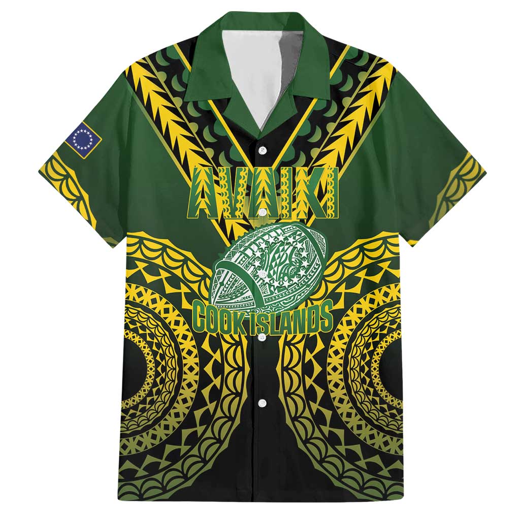 Custom Avaiki Cook Islands Rugby Hawaiian Shirt Kuki Airani Tatau Black - Polynesian Pride