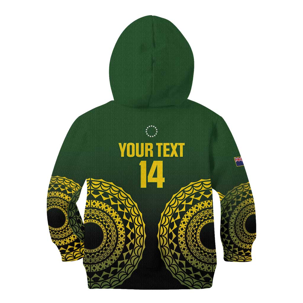 Custom Avaiki Cook Islands Rugby Kid Hoodie Kuki Airani Tatau Black - Polynesian Pride