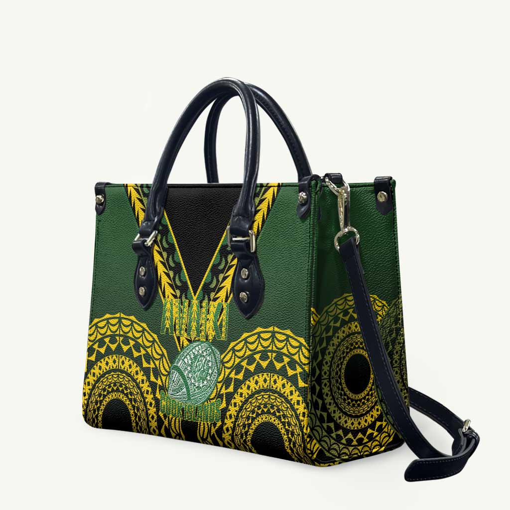 Avaiki Cook Islands Rugby Leather Bag Kuki Airani Tatau Black - Polynesian Pride