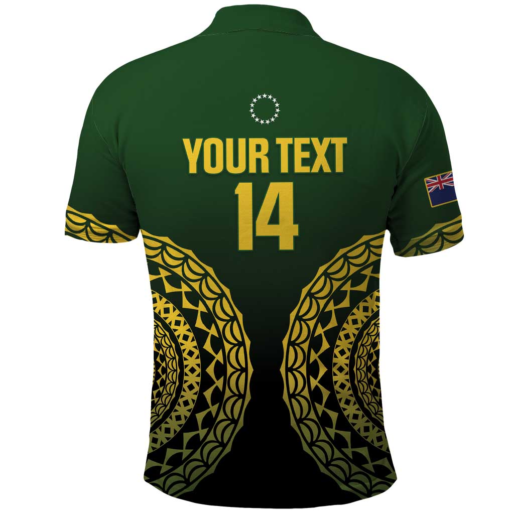 Custom Avaiki Cook Islands Rugby Polo Shirt Kuki Airani Tatau Black - Polynesian Pride