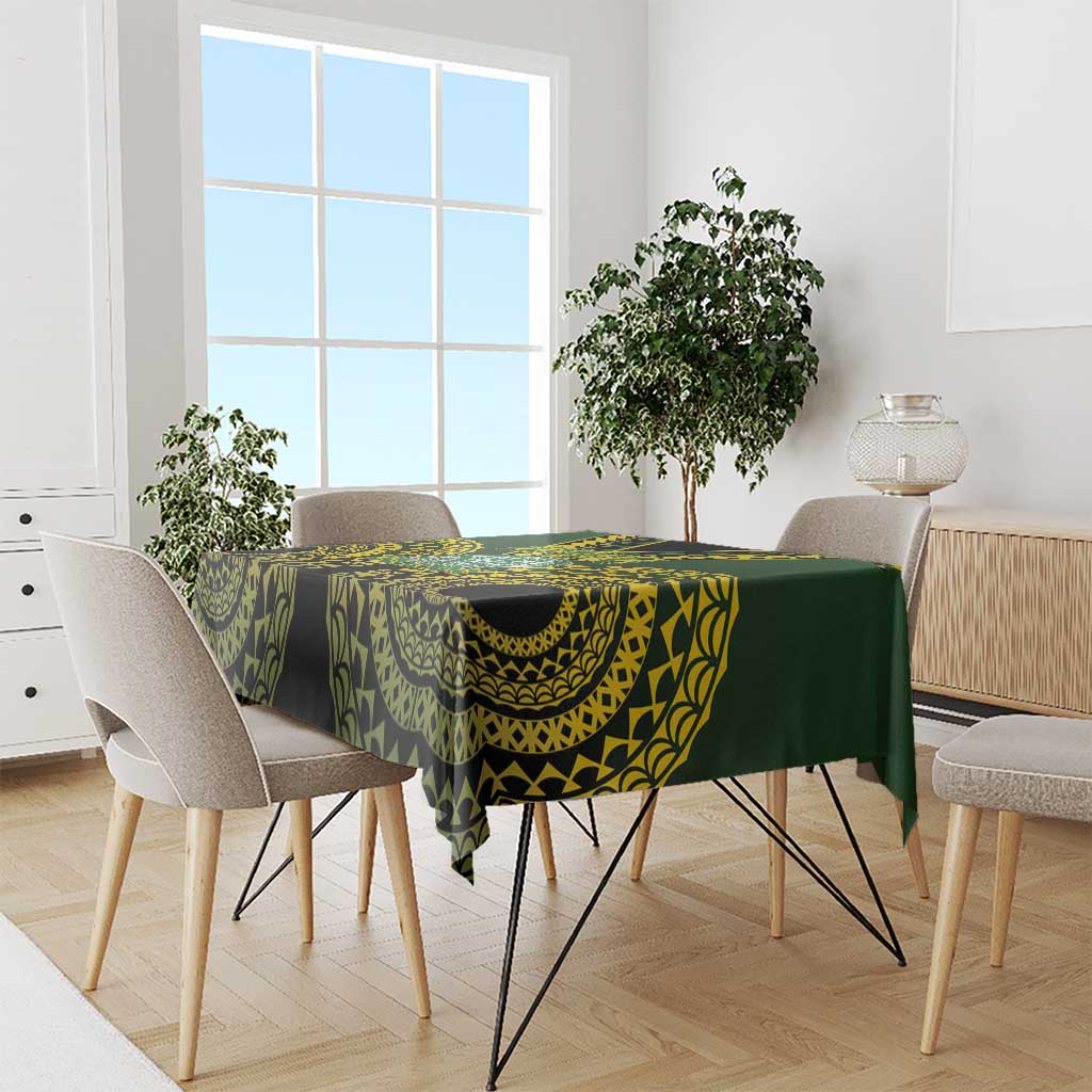 Avaiki Cook Islands Rugby Tablecloth Kuki Airani Tatau Black - Polynesian Pride