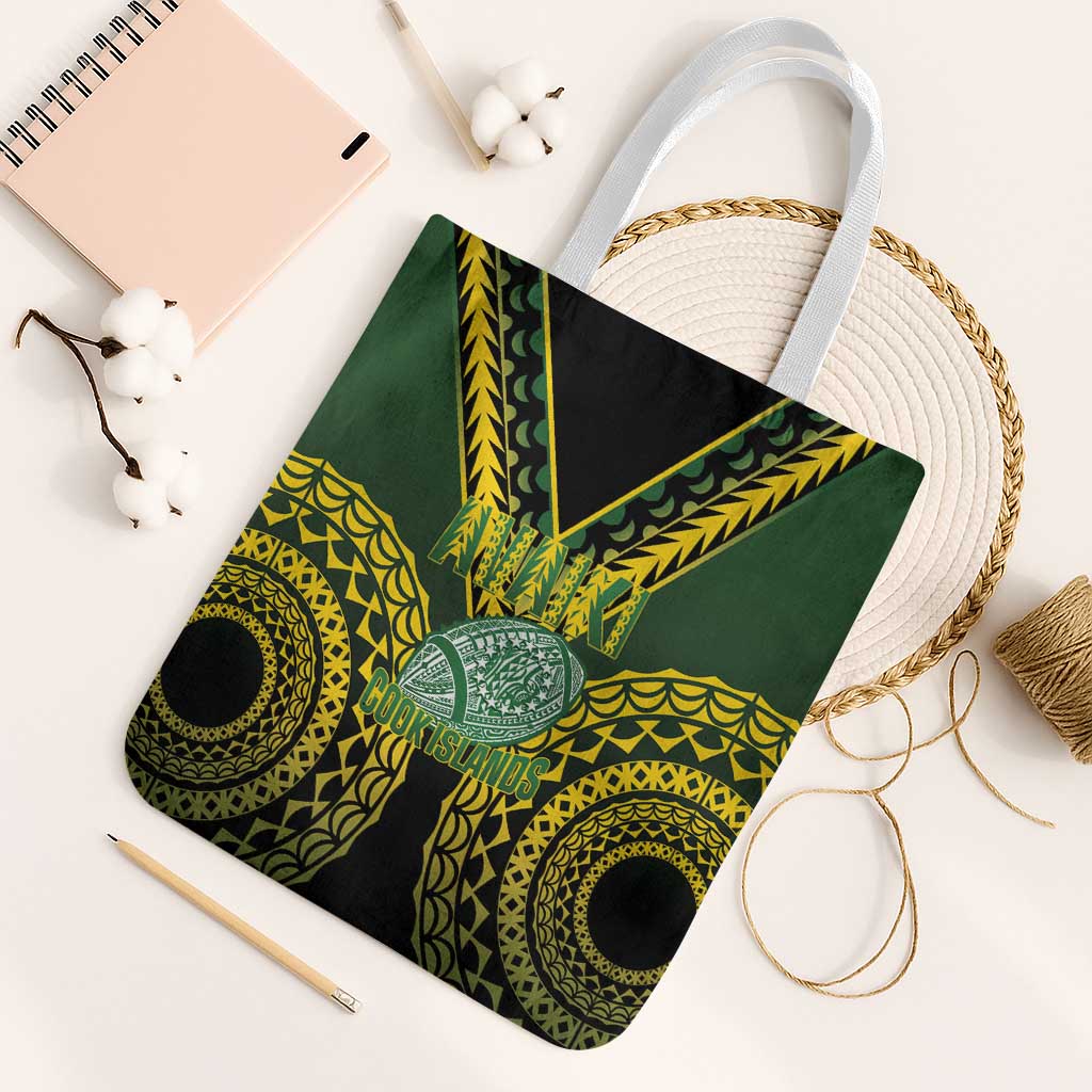 Avaiki Cook Islands Rugby Tote Bag Kuki Airani Tatau Black - Polynesian Pride