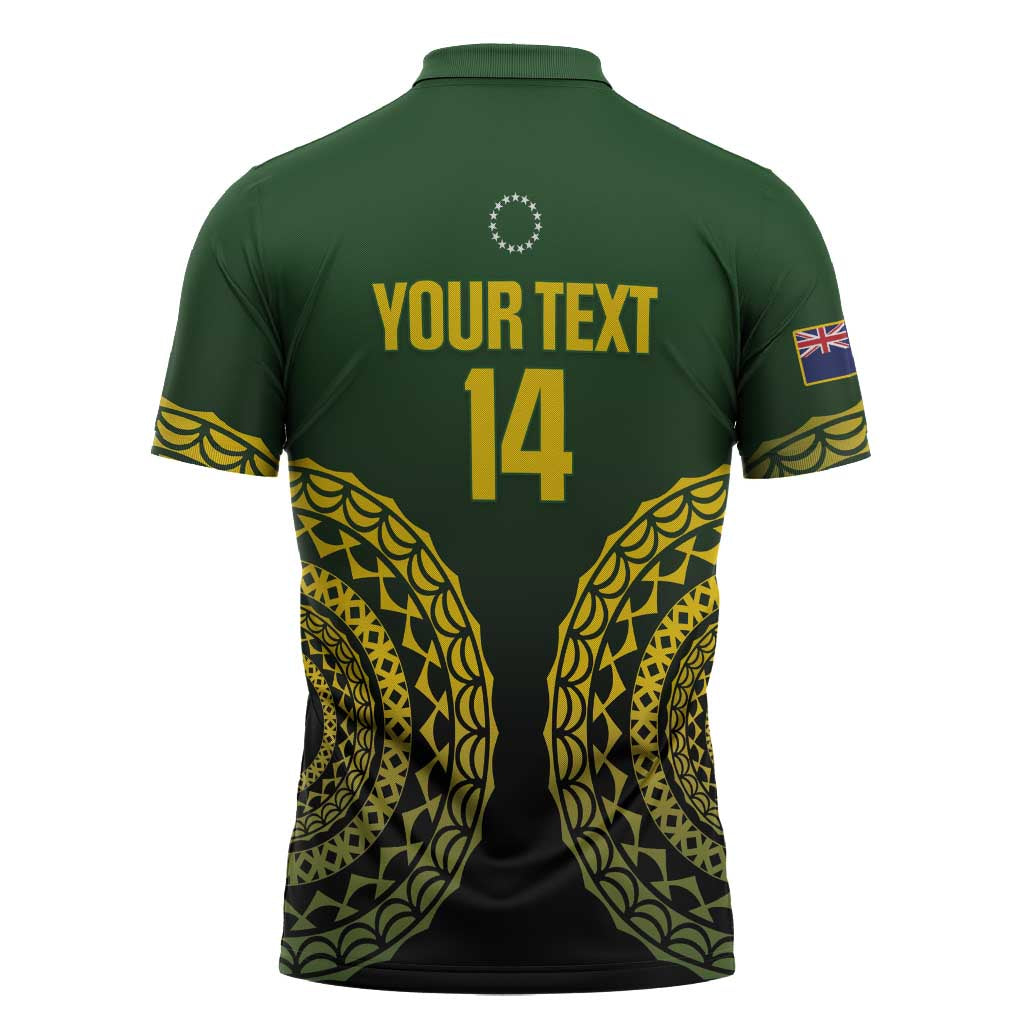 Custom Avaiki Cook Islands Rugby Zipper Polo Shirt Kuki Airani Tatau Black - Polynesian Pride