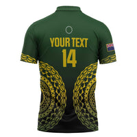 Custom Avaiki Cook Islands Rugby Zipper Polo Shirt Kuki Airani Tatau Black - Polynesian Pride