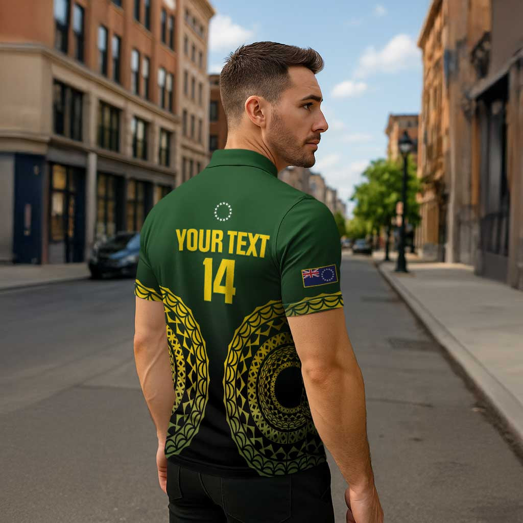 Custom Avaiki Cook Islands Rugby Zipper Polo Shirt Kuki Airani Tatau Black - Polynesian Pride