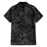 Polynesia Family Matching Off Shoulder Maxi Dress and Hawaiian Shirt Polynesian Pattern Mix Plumeria Black LT14 - Polynesian Pride