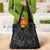 Polynesia Grocery Bag Polynesian Pattern Mix Plumeria Black