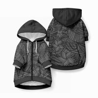 Polynesia Pet Hoodie Polynesian Pattern Mix Plumeria Black LT14 Zip-up Black - Polynesian Pride