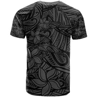 Polynesia T Shirt Polynesian Pattern Mix Plumeria Black LT14 - Polynesian Pride