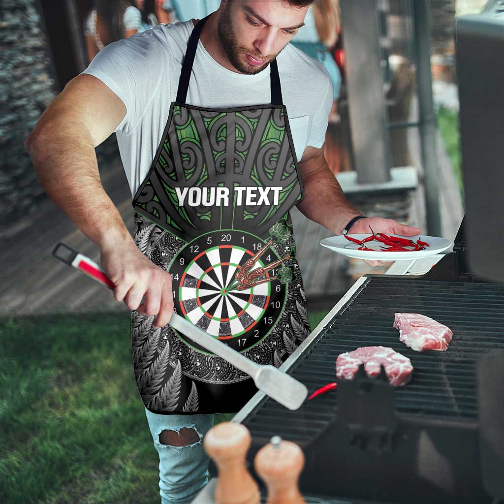 Personalised New Zealand Darts Apron Dartboard Maori Fern Puhoro Art - Polynesian Pride