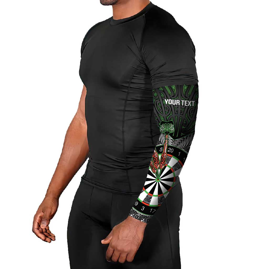 Personalised New Zealand Darts Arm Sleeves Dartboard Maori Fern Puhoro Art - Polynesian Pride