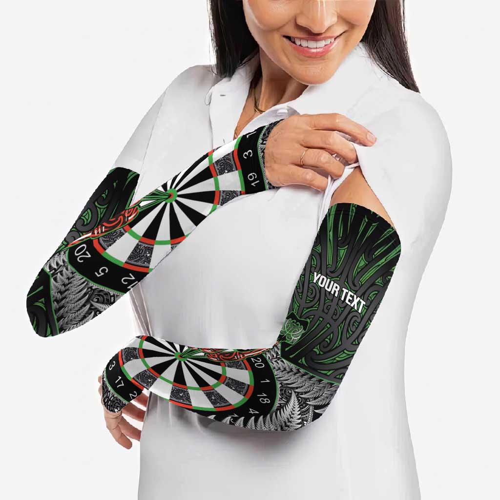Personalised New Zealand Darts Arm Sleeves Dartboard Maori Fern Puhoro Art - Polynesian Pride