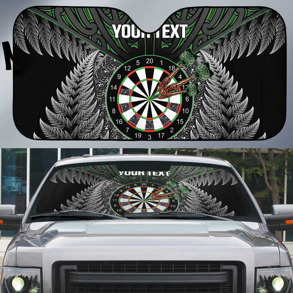 Personalised New Zealand Darts Auto Sun Shade Dartboard Maori Fern Puhoro Art - Polynesian Pride