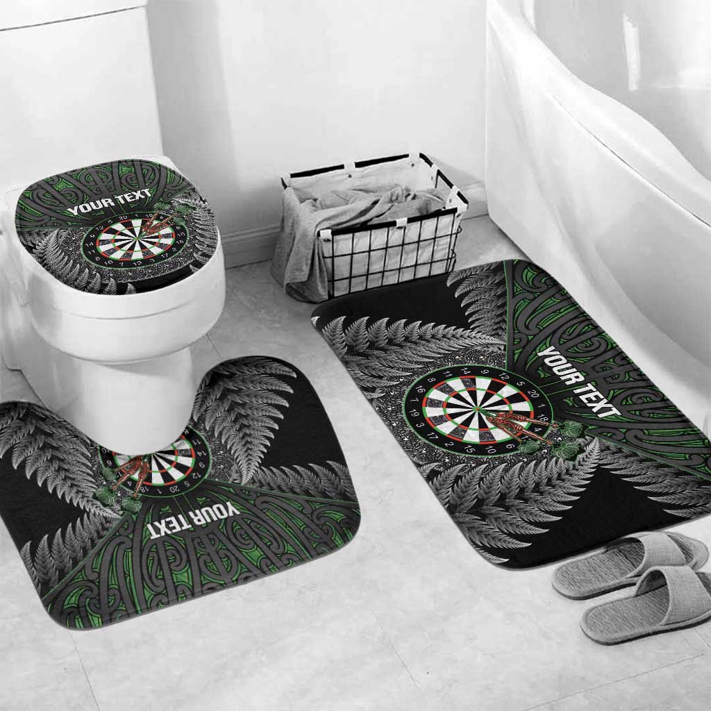 Personalised New Zealand Darts Bathroom Set Dartboard Maori Fern Puhoro Art - Polynesian Pride