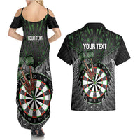 Personalised New Zealand Darts Couples Matching Summer Maxi Dress and Hawaiian Shirt Dartboard Maori Fern Puhoro Art LT14 - Polynesian Pride