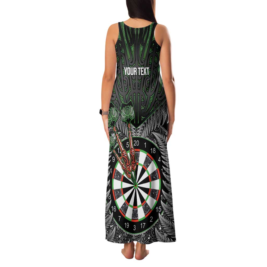 Personalised New Zealand Darts Family Matching Tank Maxi Dress and Hawaiian Shirt Dartboard Maori Fern Puhoro Art LT14 - Polynesian Pride