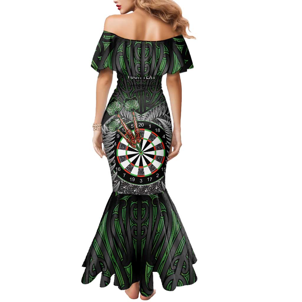 Personalised New Zealand Darts Mermaid Dress Dartboard Maori Fern Puhoro Art LT14 - Polynesian Pride