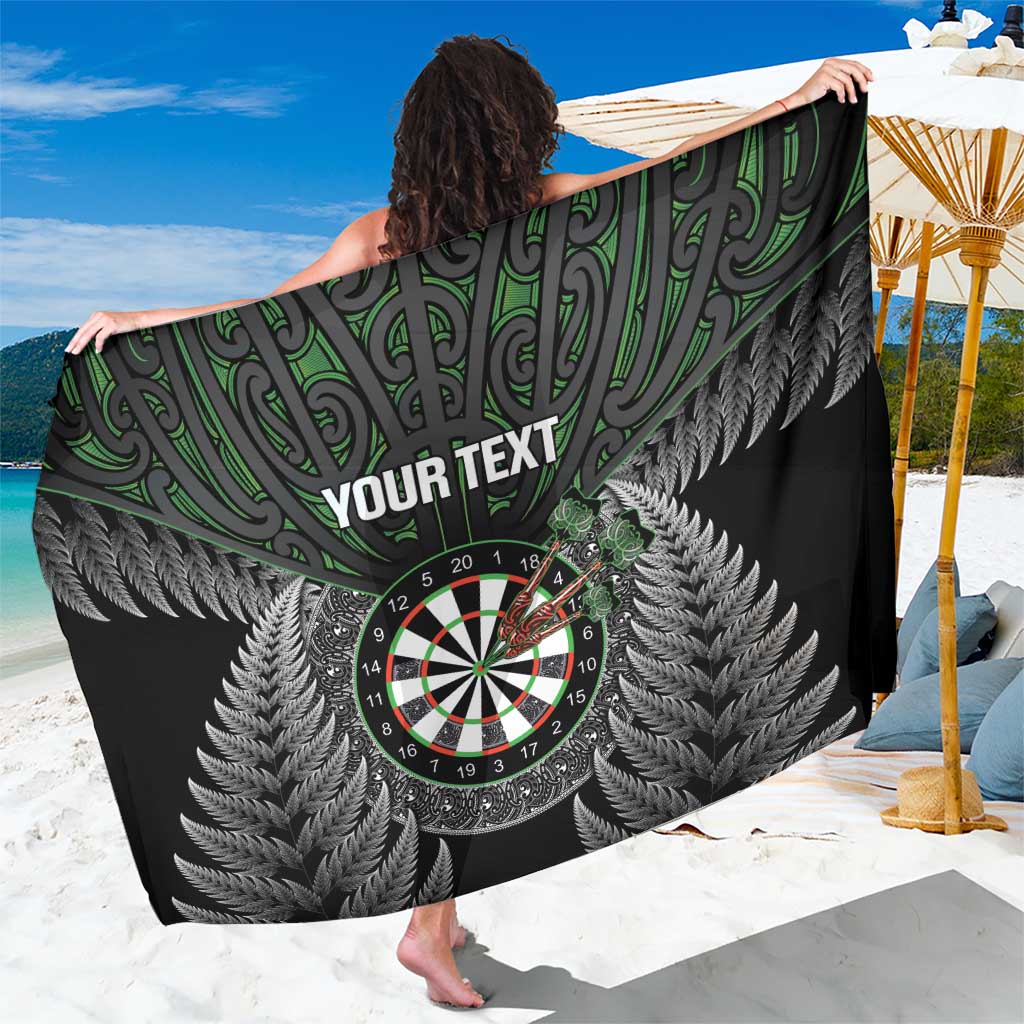 Personalised New Zealand Darts Sarong Dartboard Maori Fern Puhoro Art