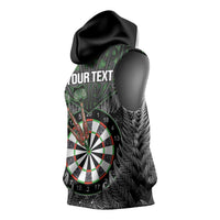 Personalised New Zealand Darts Sleeveless Hoodie Dartboard Maori Fern Puhoro Art LT14 - Polynesian Pride