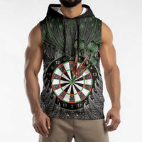 Personalised New Zealand Darts Sleeveless Hoodie Dartboard Maori Fern Puhoro Art LT14 - Polynesian Pride