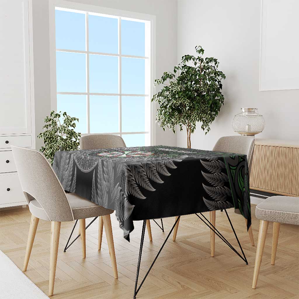 Personalised New Zealand Darts Tablecloth Dartboard Maori Fern Puhoro Art