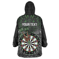 Personalised New Zealand Darts Wearable Blanket Hoodie Dartboard Maori Fern Puhoro Art LT14 - Polynesian Pride