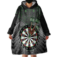 Personalised New Zealand Darts Wearable Blanket Hoodie Dartboard Maori Fern Puhoro Art LT14 - Polynesian Pride
