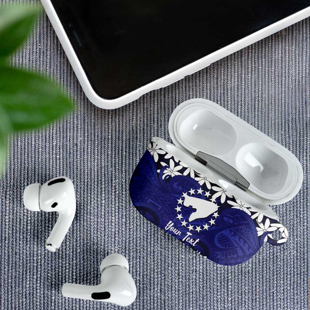 Personalised Cook Islands Pukapuka AirPods Case Tiare Maori Polynesian Waves Tattoo