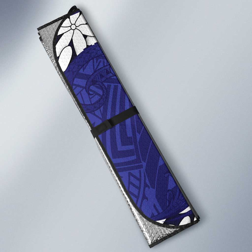 Personalised Cook Islands Pukapuka Auto Sun Shade Tiare Maori Polynesian Waves Tattoo