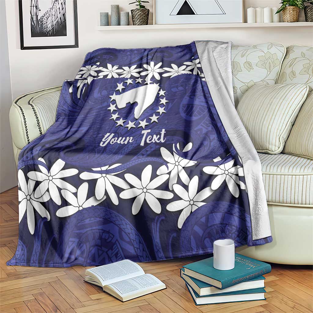 Personalised Cook Islands Pukapuka Blanket Tiare Maori Polynesian Waves Tattoo