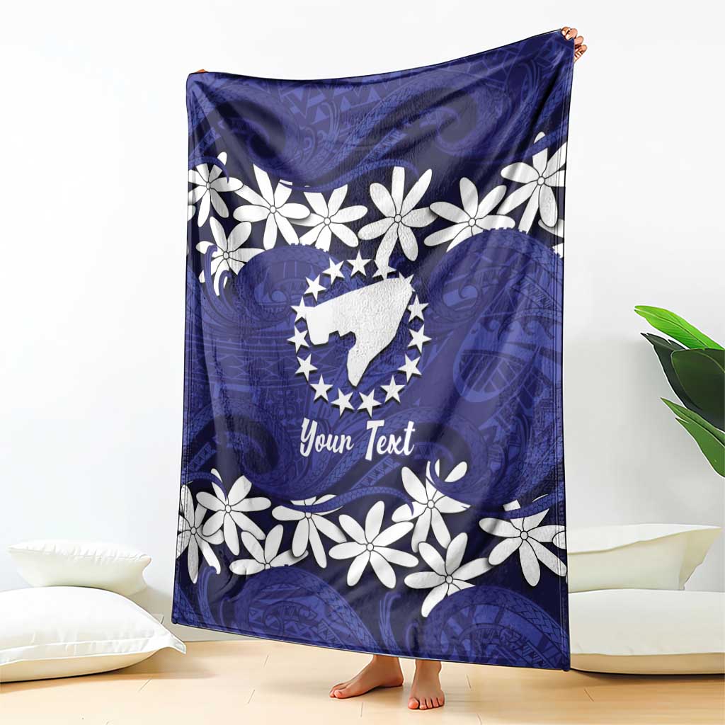 Personalised Cook Islands Pukapuka Blanket Tiare Maori Polynesian Waves Tattoo