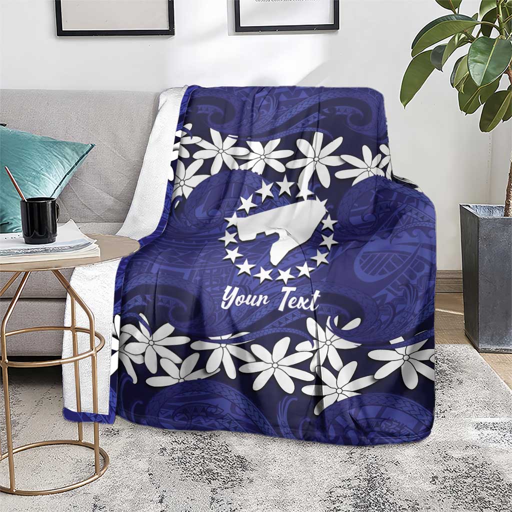 Personalised Cook Islands Pukapuka Blanket Tiare Maori Polynesian Waves Tattoo
