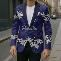 Personalised Cook Islands Pukapuka Blazer Tiare Maori Polynesian Waves Tattoo