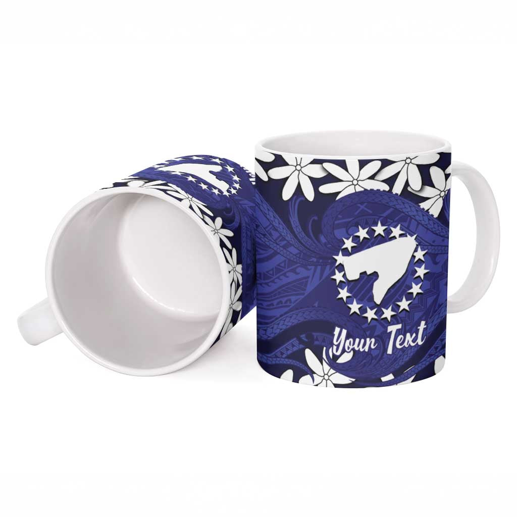 Personalised Cook Islands Pukapuka Ceramic Mug Tiare Maori Polynesian Waves Tattoo