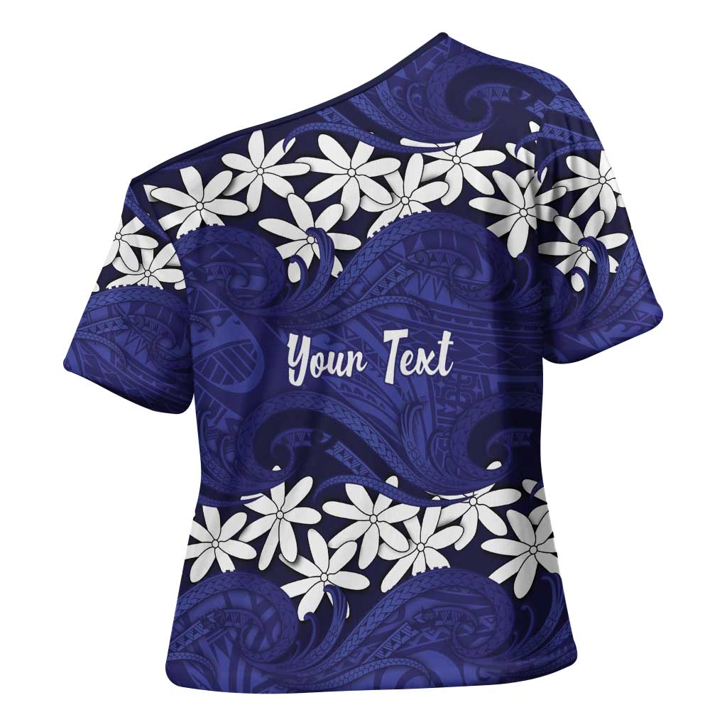 Personalised Cook Islands Pukapuka Cross Shoulder Shirt Tiare Maori Polynesian Waves Tattoo