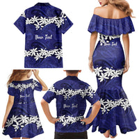 Personalised Cook Islands Pukapuka Family Matching Mermaid Dress and Hawaiian Shirt Tiare Maori Polynesian Waves Tattoo LT14 - Polynesian Pride