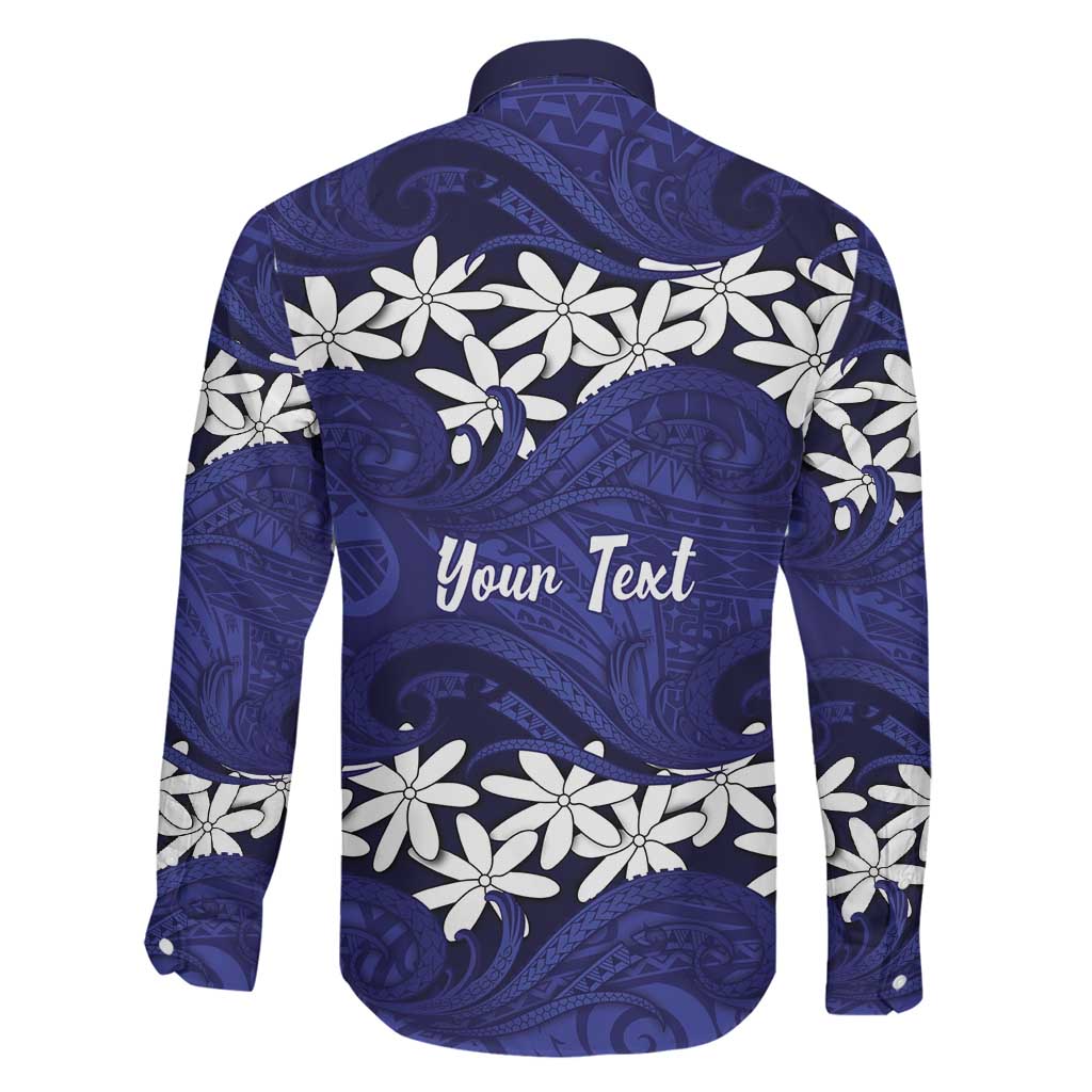 Personalised Cook Islands Pukapuka Family Matching Off The Shoulder Long Sleeve Dress and Hawaiian Shirt Tiare Maori Polynesian Waves Tattoo LT14 - Polynesian Pride