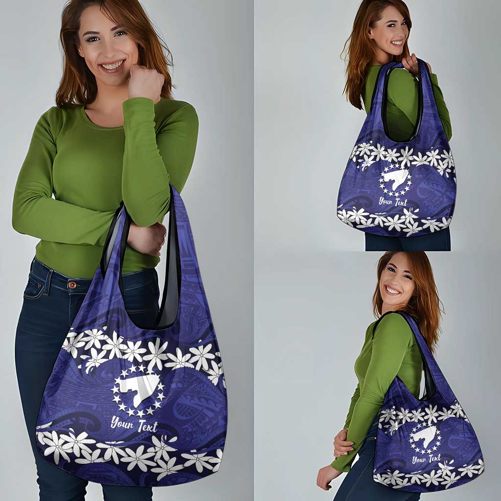 Personalised Cook Islands Pukapuka Grocery Bag Tiare Maori Polynesian Waves Tattoo