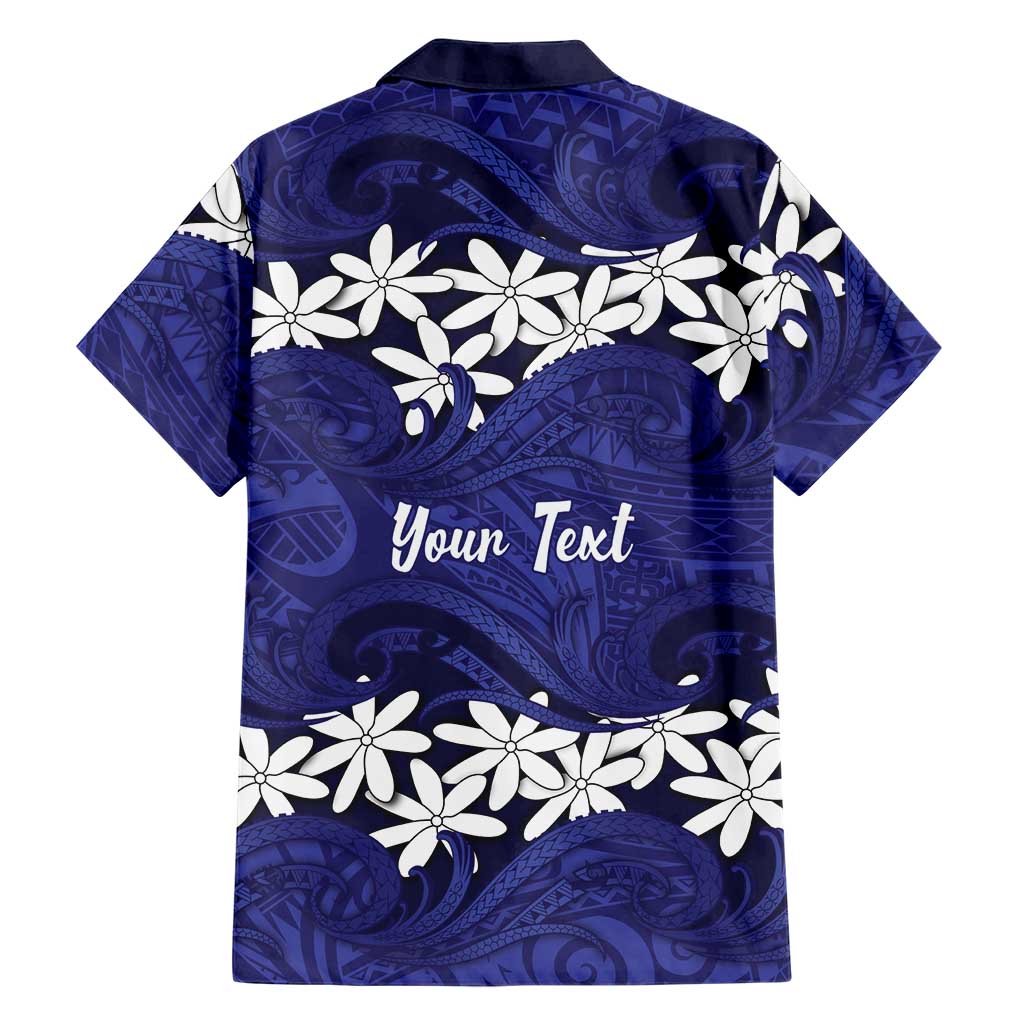 Personalised Cook Islands Pukapuka Hawaiian Shirt Tiare Maori Polynesian Waves Tattoo