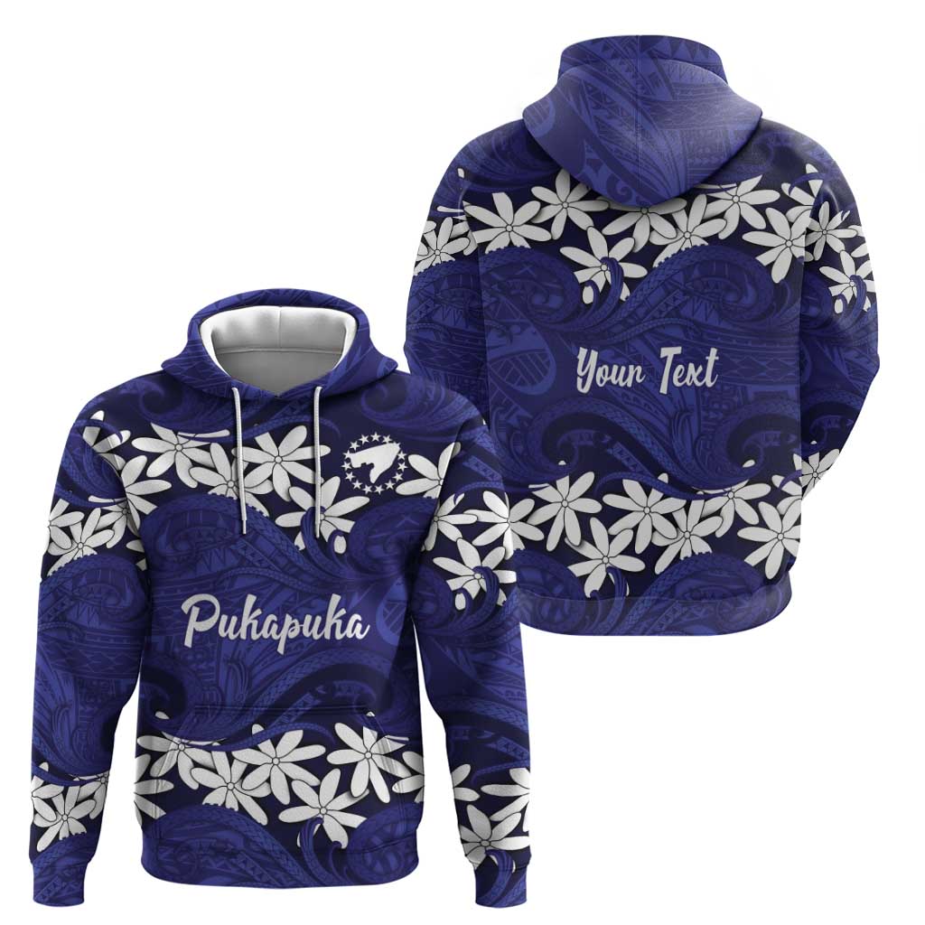 Personalised Cook Islands Pukapuka Hoodie Tiare Maori Polynesian Waves Tattoo LT14 - Polynesian Pride