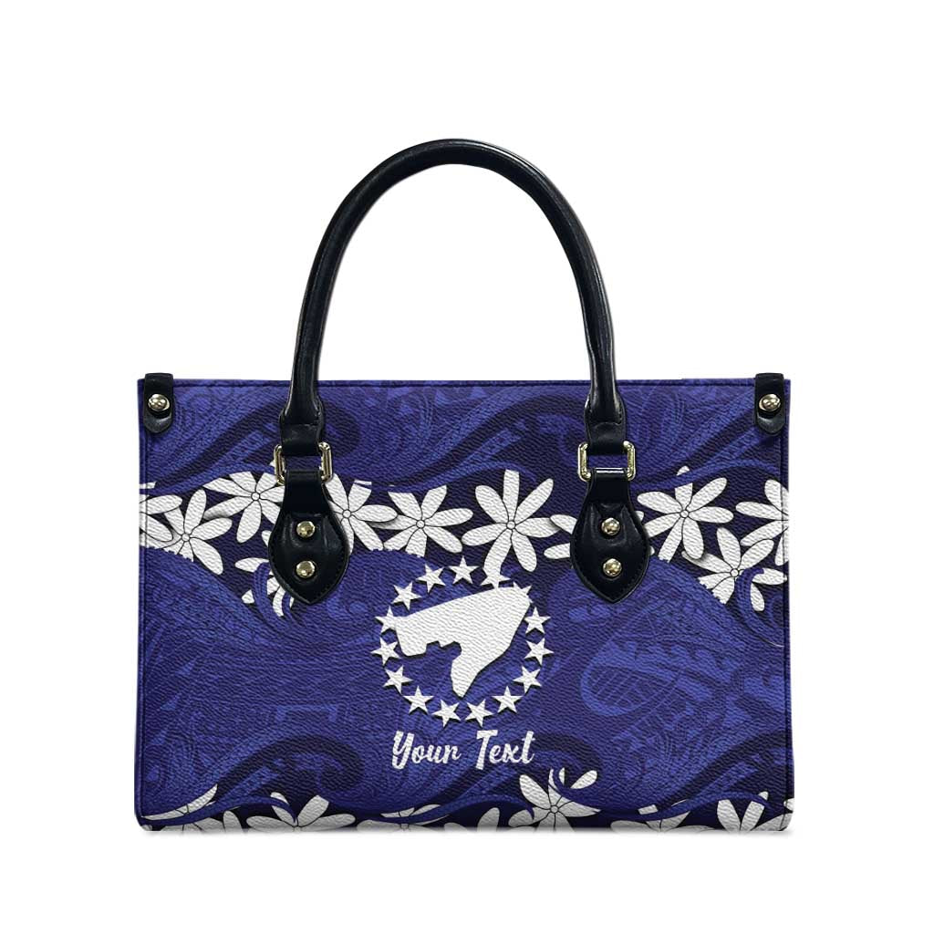 Personalised Cook Islands Pukapuka Leather Bag Tiare Maori Polynesian Waves Tattoo