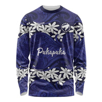 Personalised Cook Islands Pukapuka Long Sleeve Shirt Tiare Maori Polynesian Waves Tattoo