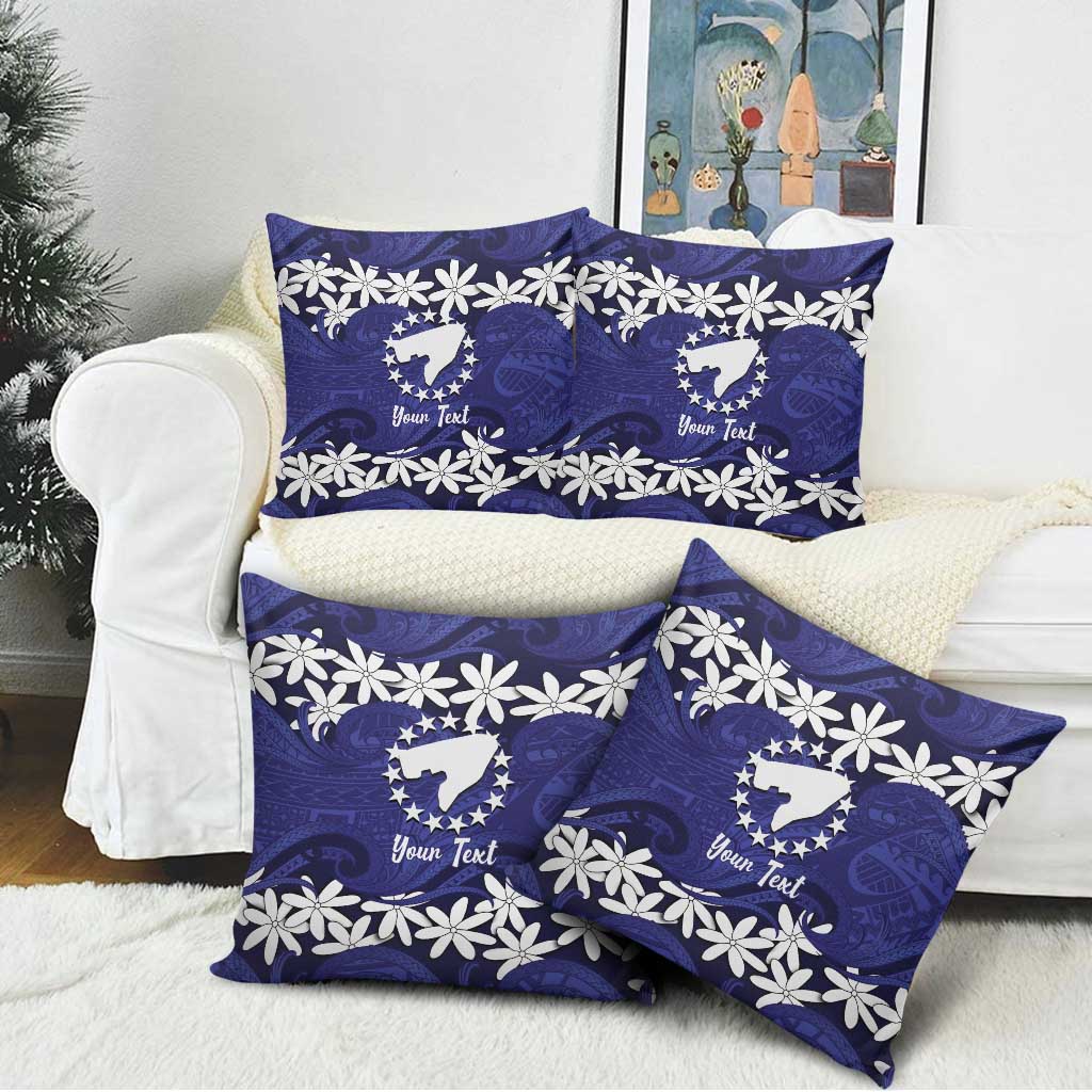 Personalised Cook Islands Pukapuka Pillow Cover Tiare Maori Polynesian Waves Tattoo