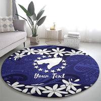 Personalised Cook Islands Pukapuka Round Carpet Tiare Maori Polynesian Waves Tattoo