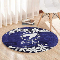 Personalised Cook Islands Pukapuka Round Carpet Tiare Maori Polynesian Waves Tattoo